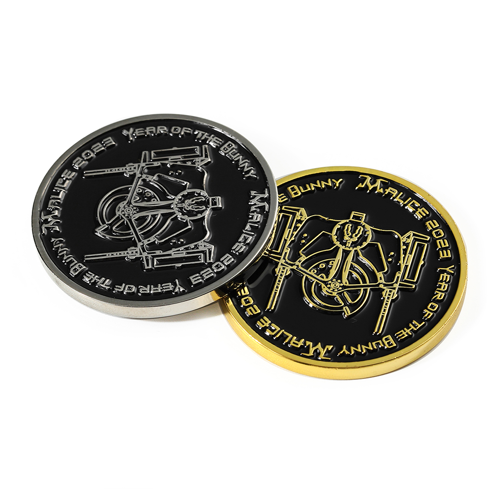 Metal Gold And Silver Soft Enamel Coin