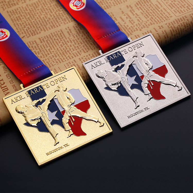 Rectangle Silver AKK Martial Arts Medal for Federation