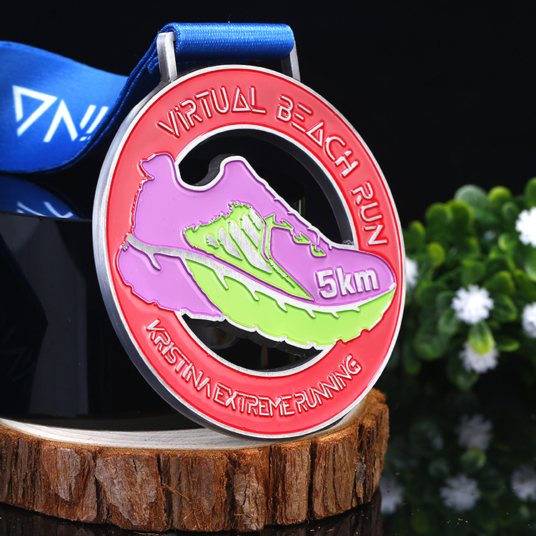Metal Custom Shoes Design Beach Run Sports Medal for Winner