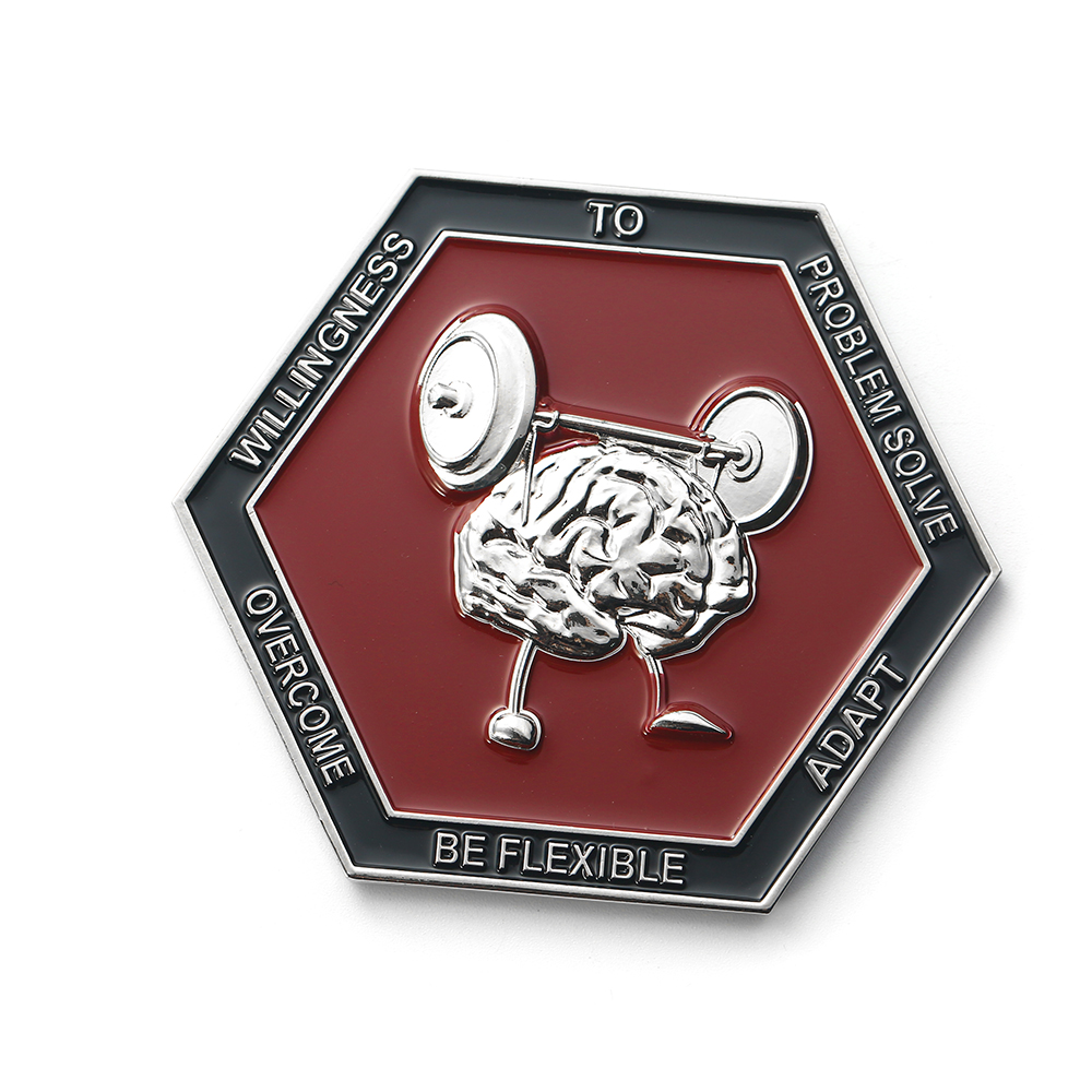 Personalized Hexagon Metal Challenge Coins