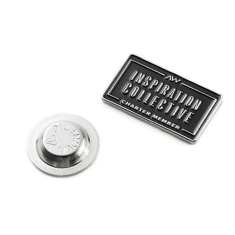 Custom Metal Black Company Logo Pin Badge with Magnet