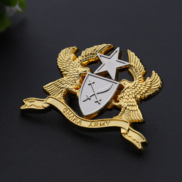 Die Struck Metal Gold And Silver Duel Plating Eagle Pin