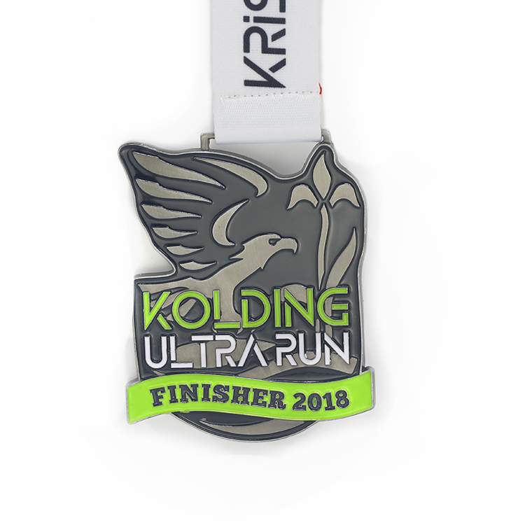 Custom Engraved Silver Ultra Run Medal for Kolding City