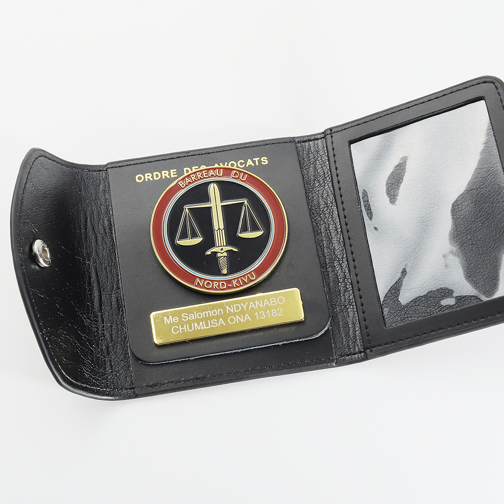 Custom Metal Gold 3D Security Badge With Wallet