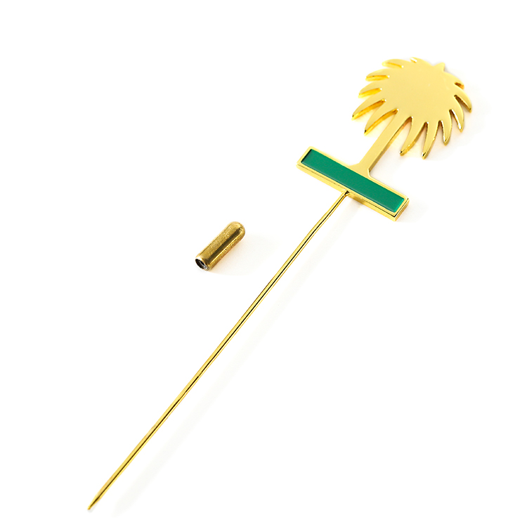 Metal Custom Soft Enamel Long Stick Pin for Saudi Arabia
