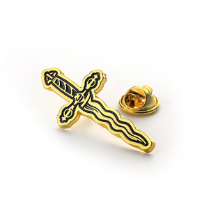 Custom Metal Gold Sword Pin with Military Clutch