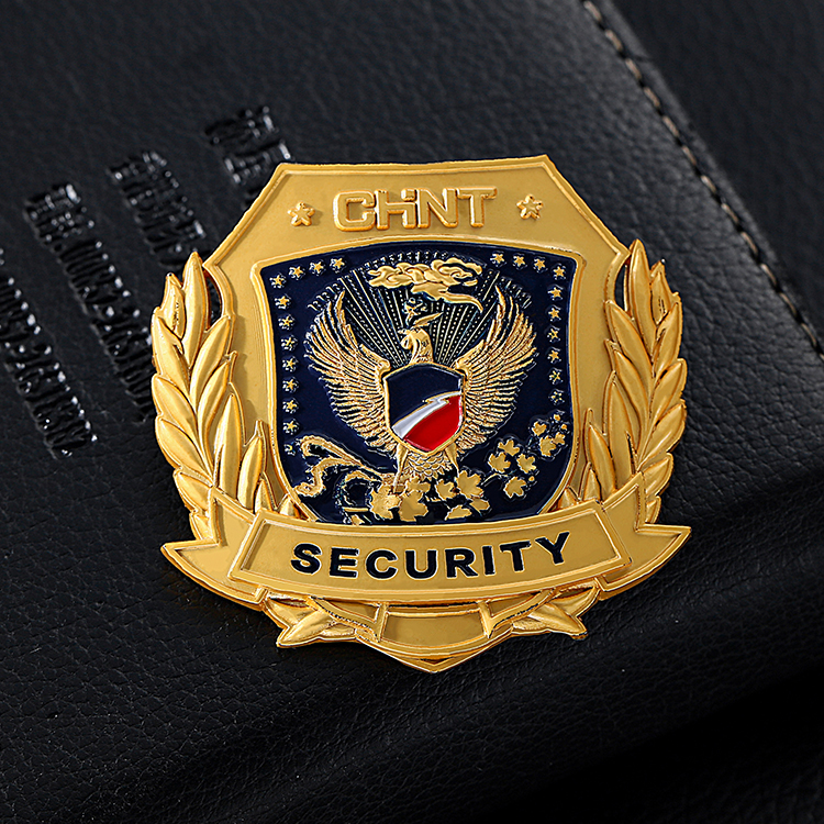 Custom Metal Gold Eagle Security Badge With Screw