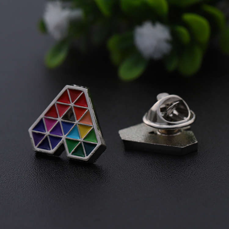 Personalized Metal Alloy Rainbow Geometry Pin
