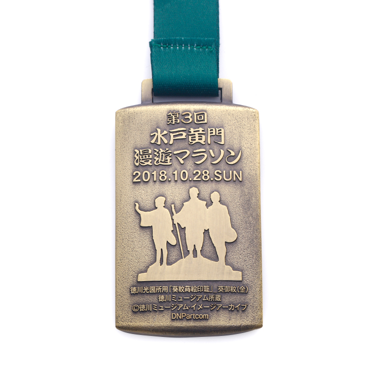 Customized Metal Square Bronze Finisher Medal with Lanyard