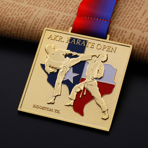 Rectangle Gold AKK Martial Arts Medal for Champion