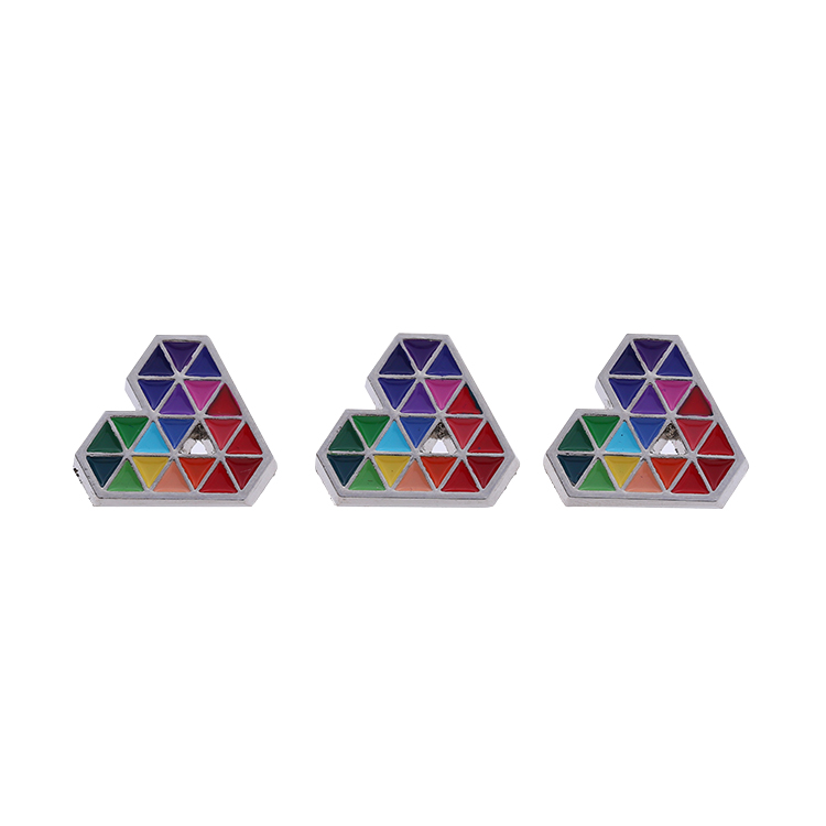 Personalized Metal Alloy Rainbow Geometry Pin