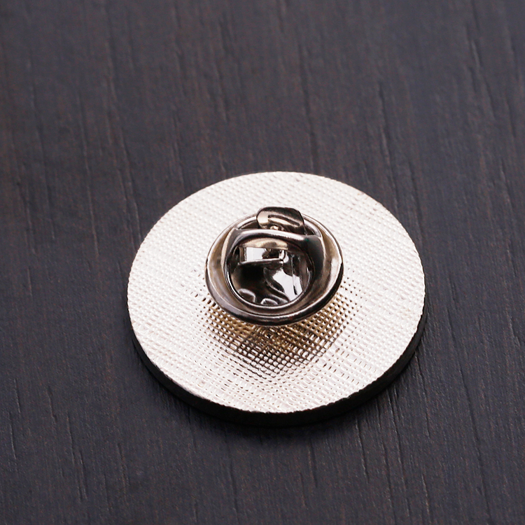 Metal Custom Designed Silver Round School Pin