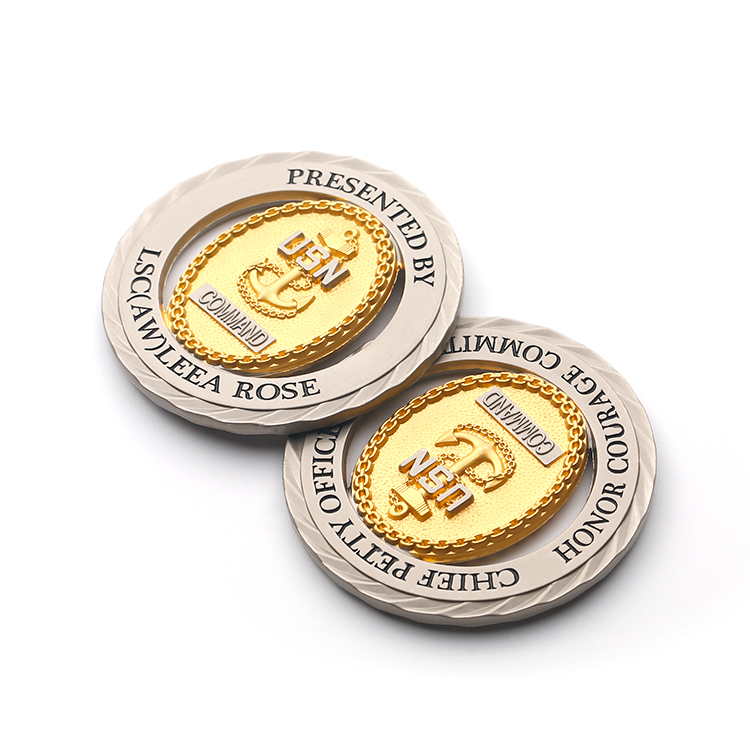 Personalized Hollow-out Silver Challenge Coins