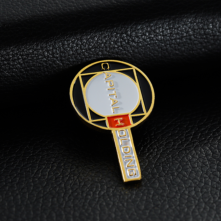 Metal Customized Gold Logo Racket Pin