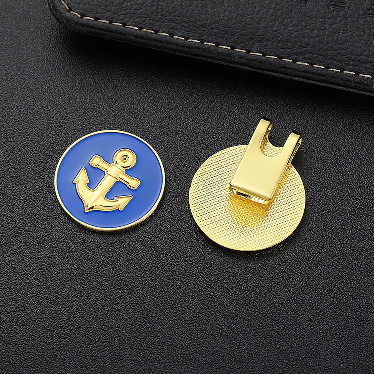 Metal Custom Gold Anchor Cap Clip for Golf