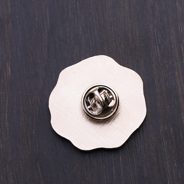 Metal Custom Designed Silver Blue Flower Pin