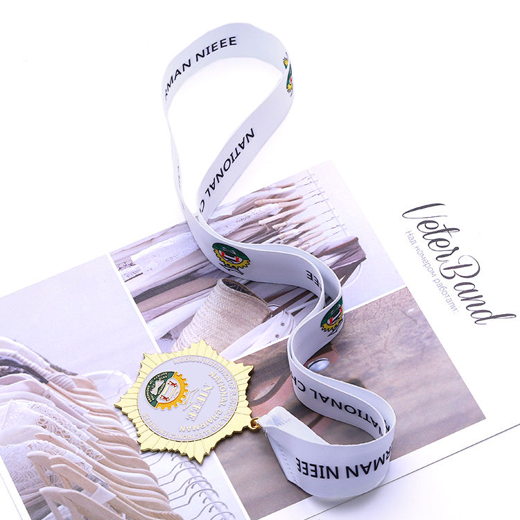 Professional Zinc Alloy Gold Medal for Nigeria with Ribbon