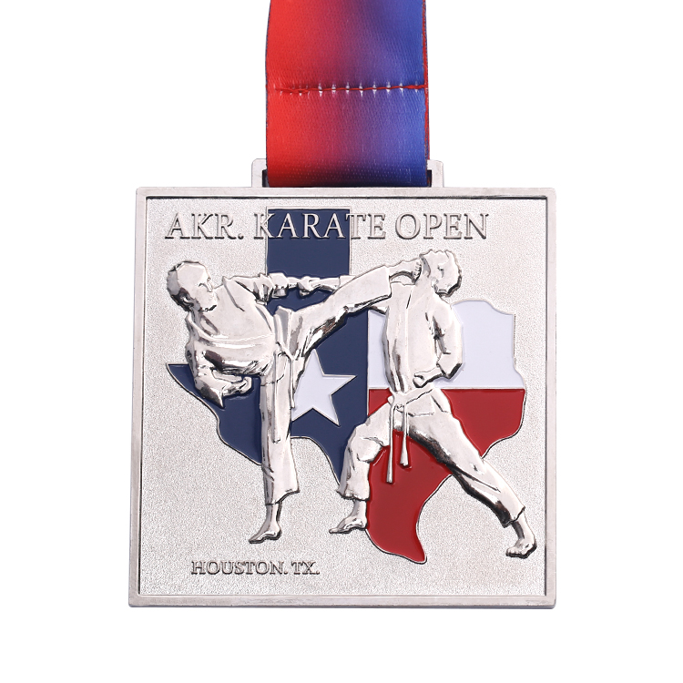 Rectangle Silver AKK Martial Arts Medal for Federation