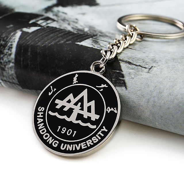 Custom Enamel Round Metal Keychains for Business