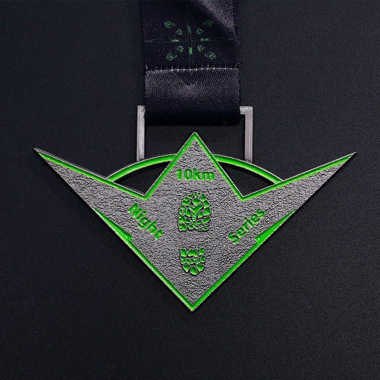 Unique Most Beautiful Black Glow in Dark Medal for Running