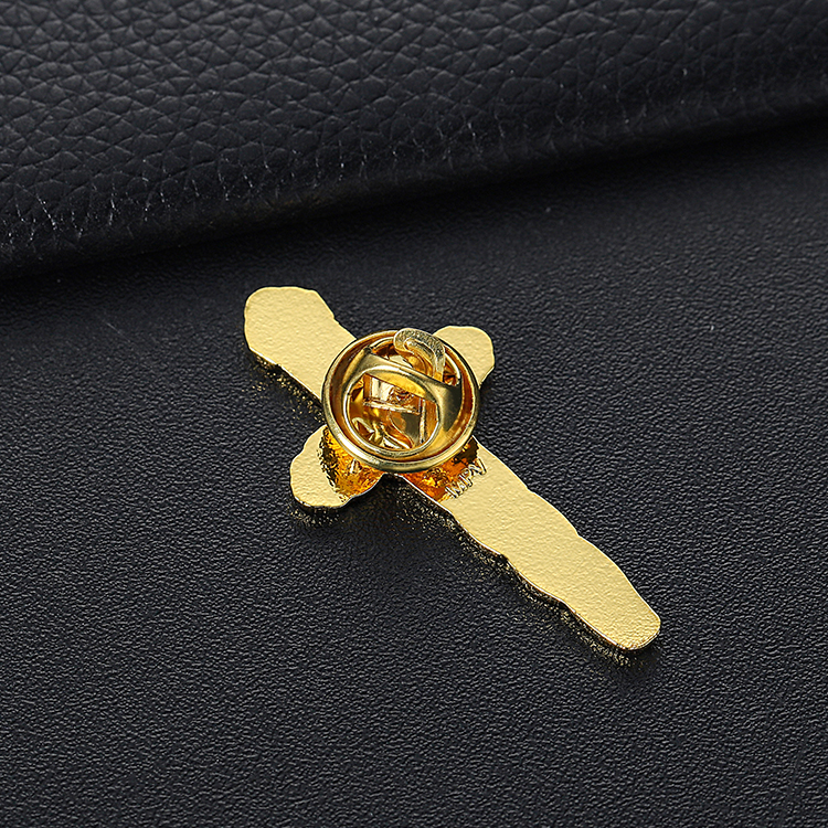 Custom Metal Gold Sword Pin with Military Clutch