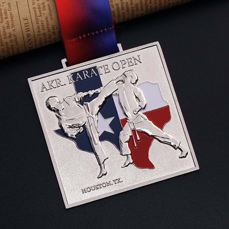Rectangle Silver AKK Martial Arts Medal for Federation