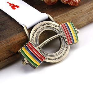 Custom High Quality Bronze Barbell Design Weightlift Medal for Athletes
