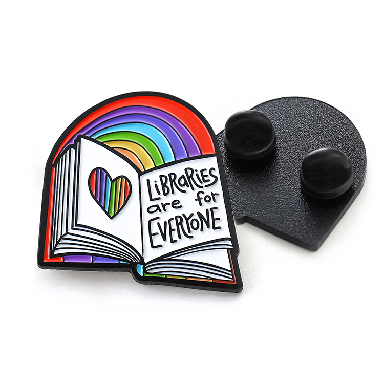  Rainbow Book Iron Metal Lapel Pin for Jacket